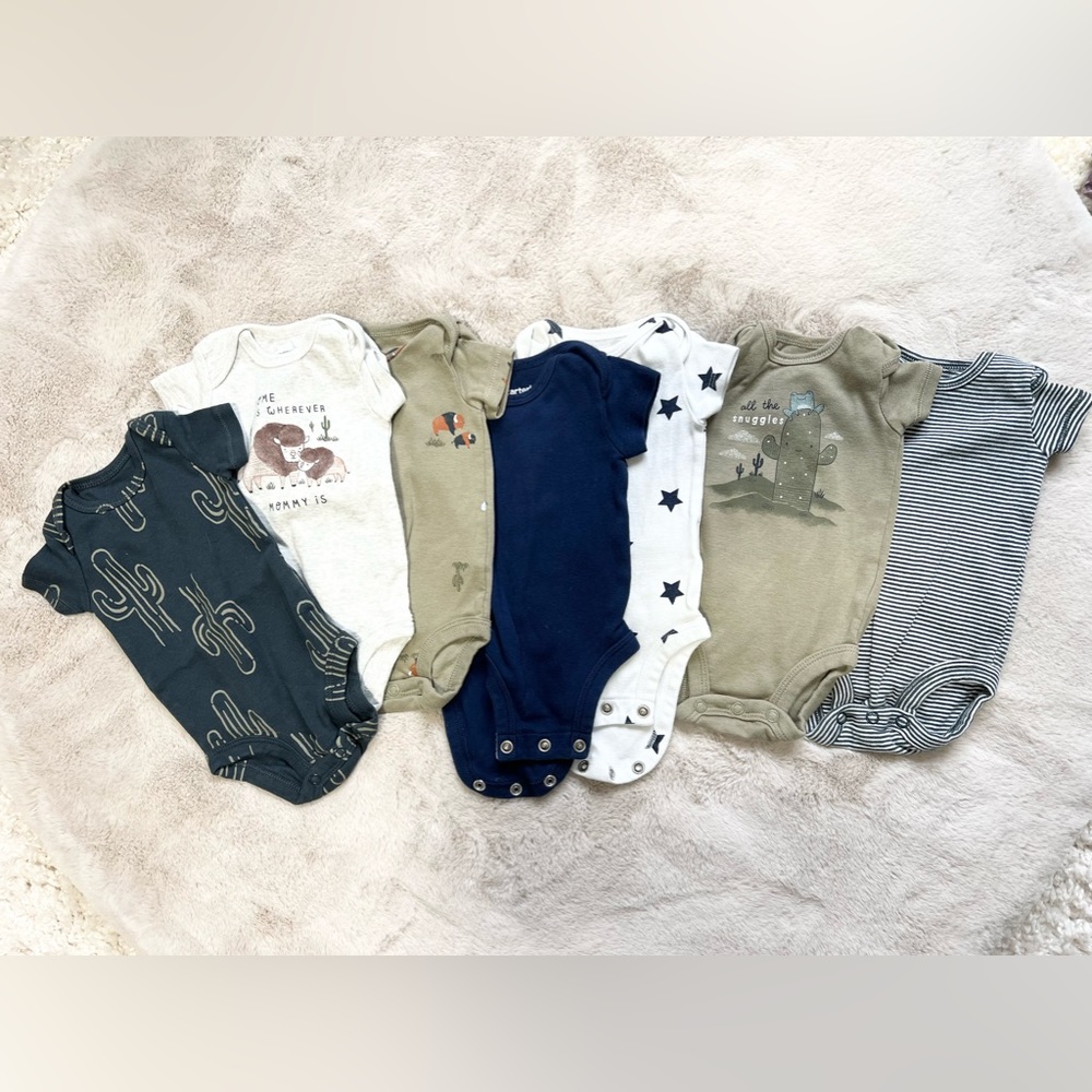 Carter’s Navy & Green Onesie Bodysuit 7 Piece Set